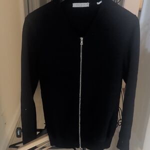 Sandro Black Zip-Up Sweater